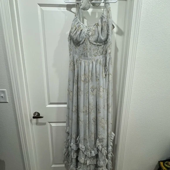 V. Chapman Victorian Blue Roses Maxi Dress - Picture 7 of 9